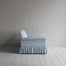 Curtain Call 2 Seater Sofa in Square Deal Cotton, Blue Brown side pofile