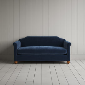 Small 2 seater sofa in Classic Corduroy Dark Blue Front View