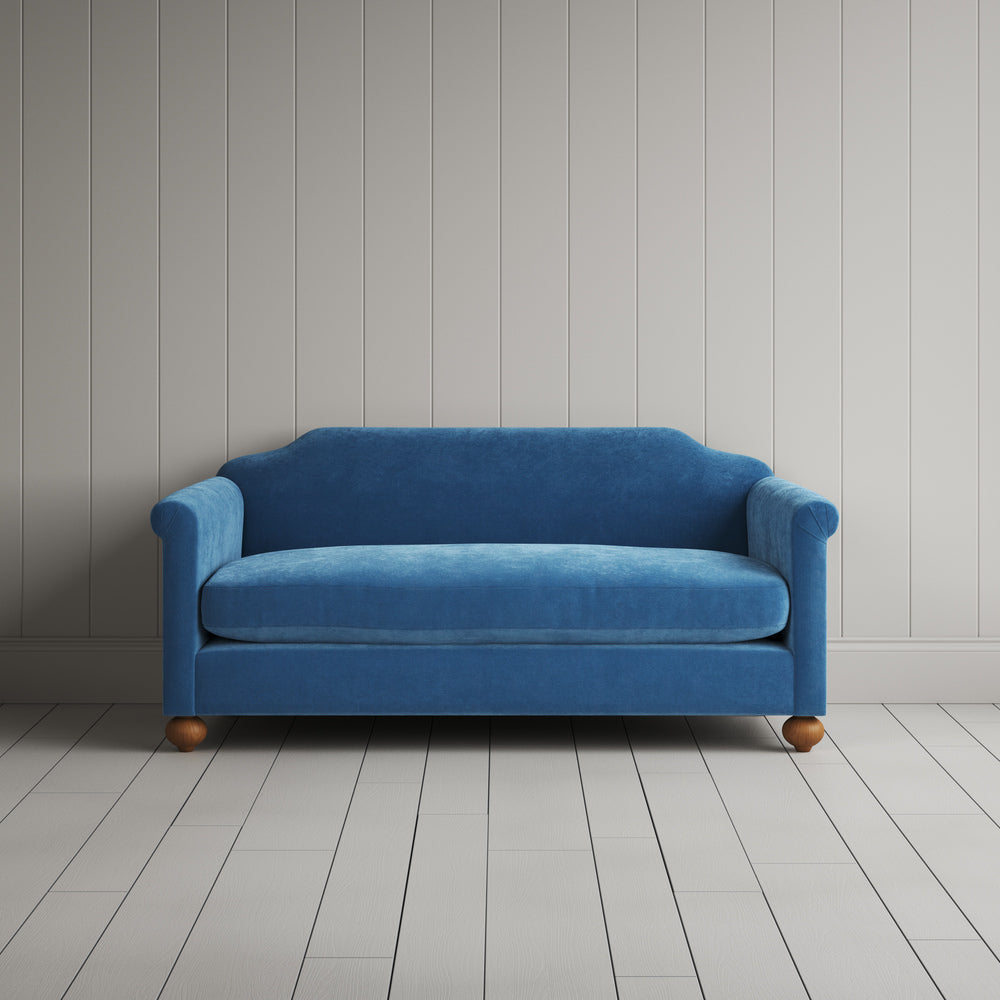  Dolittle 2 seater sofa in Harbour Blue Classic Corduroy, a small navy blue UK handmade settee. 