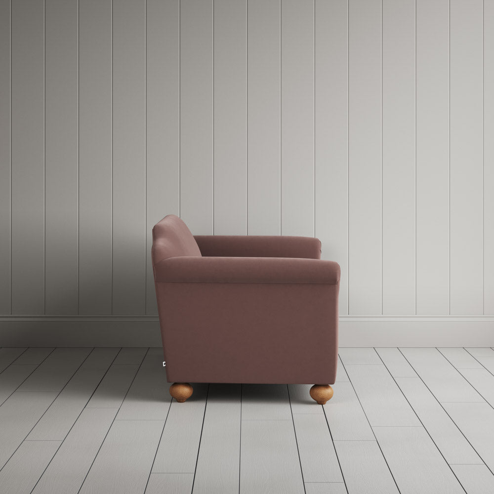 Side view of Dolittle 2 Seater Sofa in Intelligent Velvet Dusky Pink