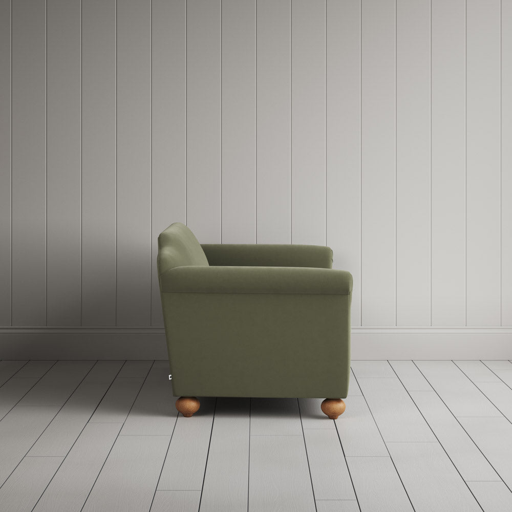  Side profile of Dolittle 2 Seater Sofa in Intelligent Velvet Green Tea 