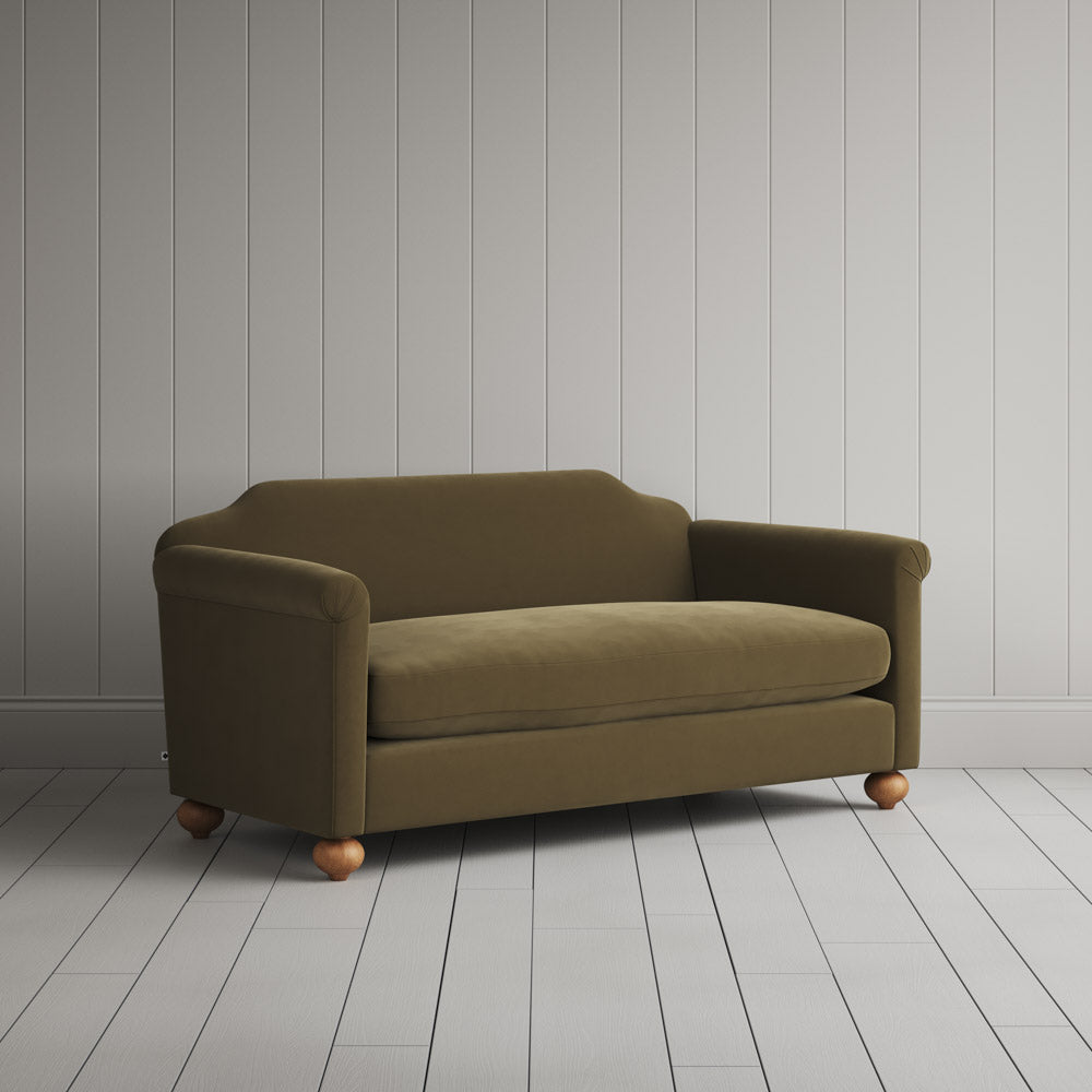 Dolittle 2 Seater Sofa in Intelligent Velvet Sepia angled view - NiX