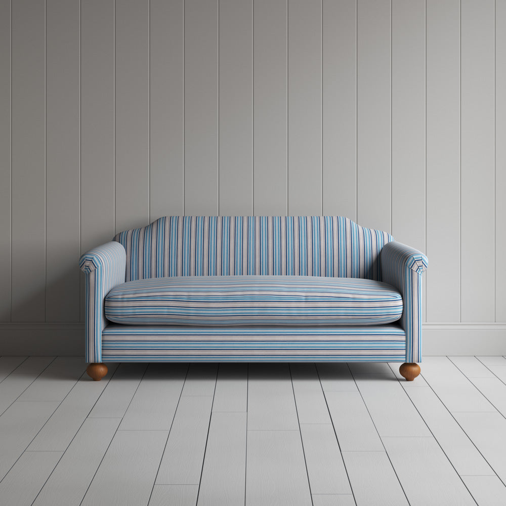  Front View of Dolittle 2 Seater Sofa in Slow Lane Cotton Linen, Blue 