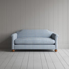 Front view of Dolittle 2 Seater Sofa in Square Deal Cotton, Blue Brown