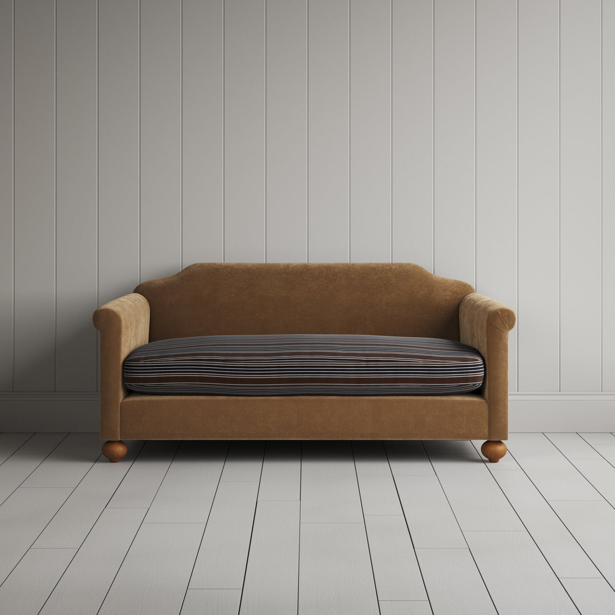 Dolittle 2 seater sofa in Classic Corduroy Stone Beige Frame and Regatta Charcoal Seat