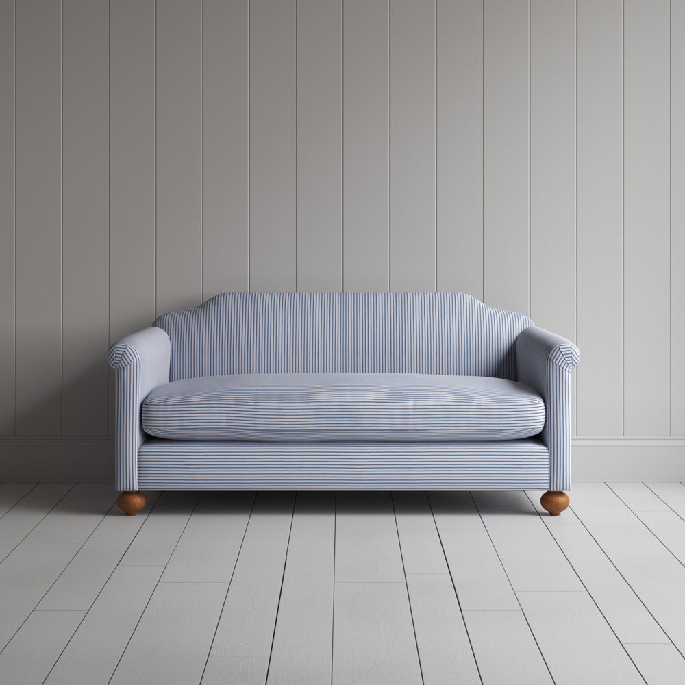  Front View of Dolittle 2 Seater Sofa in Ticking Cotton, Aqua Brown 