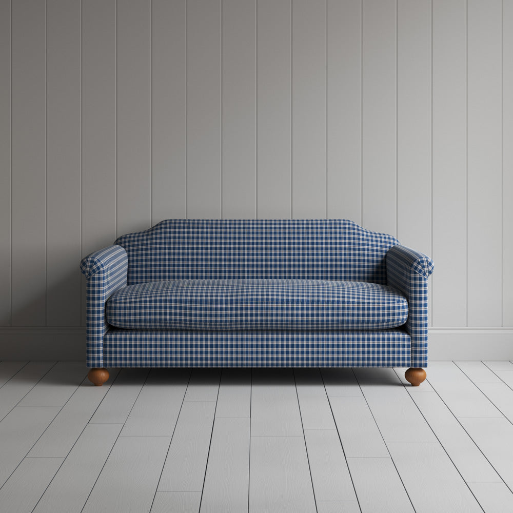 Front view of Dolittle 2 Seater Sofa in Well Plaid Cotton, Blue Brown 