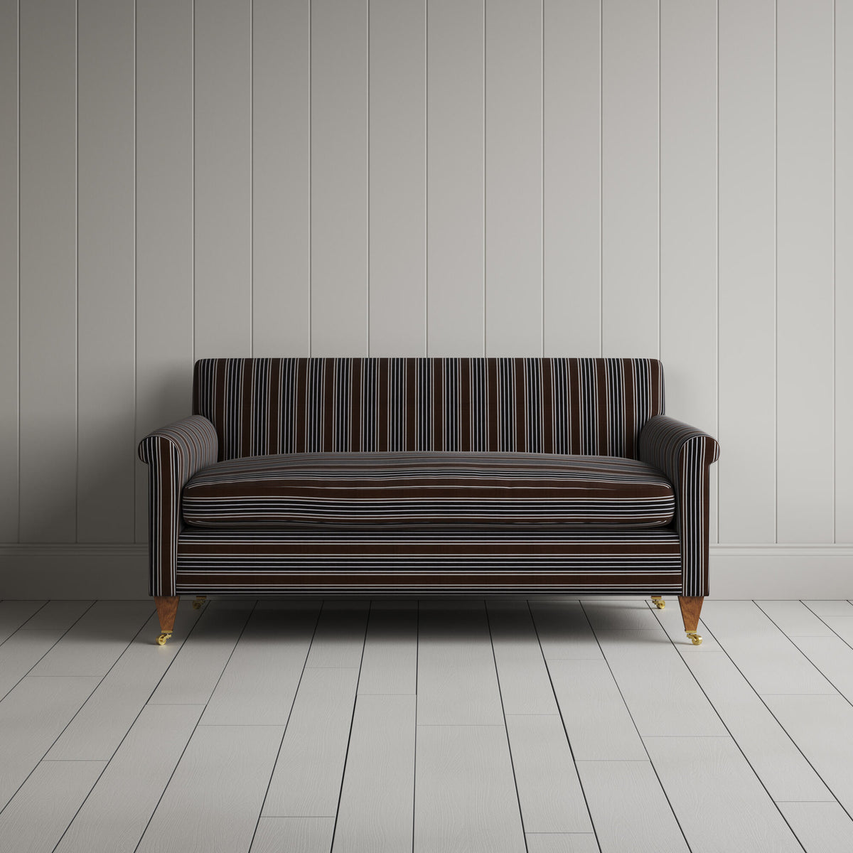 Front Profile View of Idler 2 Seater Sofa in Regatta Cotton, Charcoal