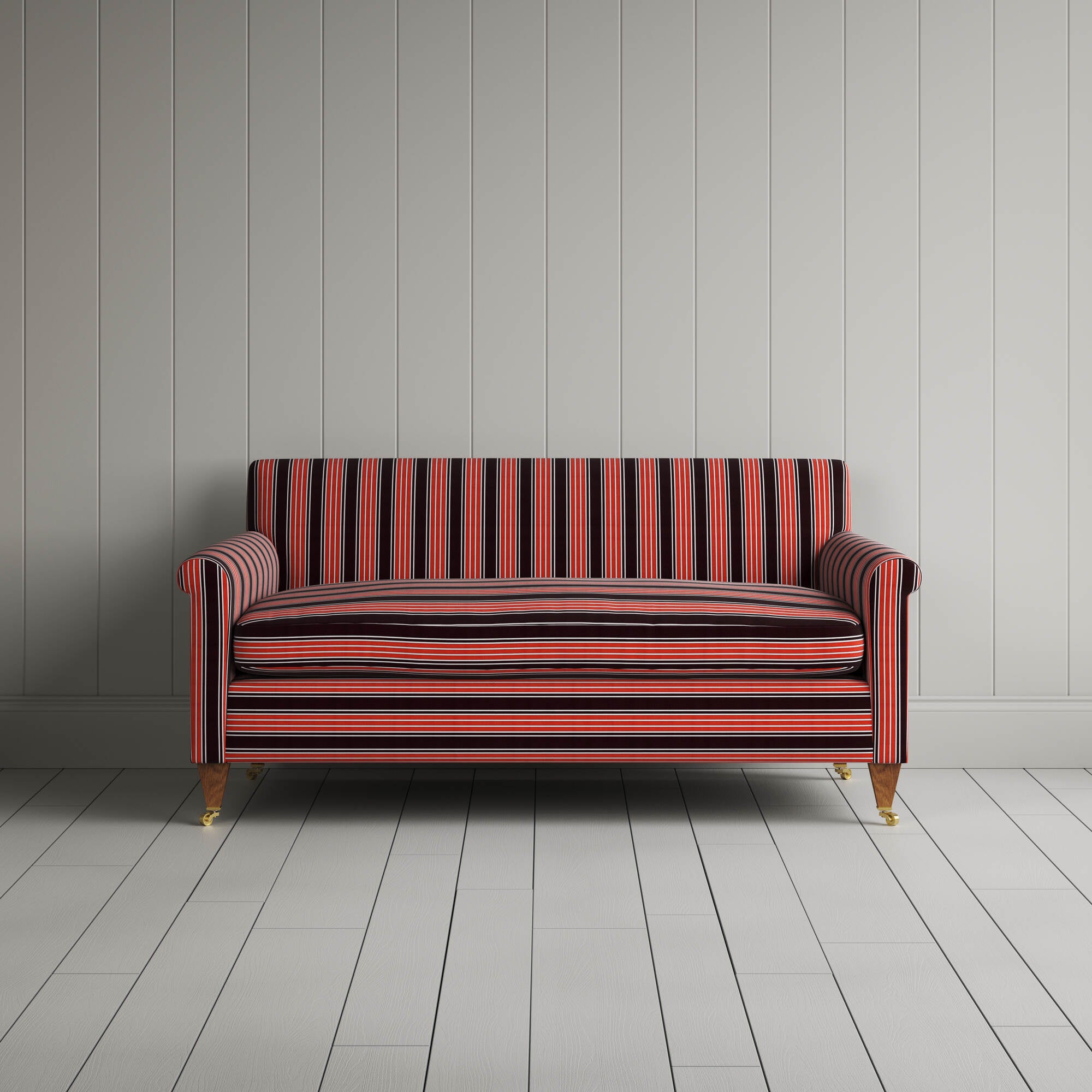  Front View of Idler 2 Seater Sofa in Regatta Cotton, Flame 