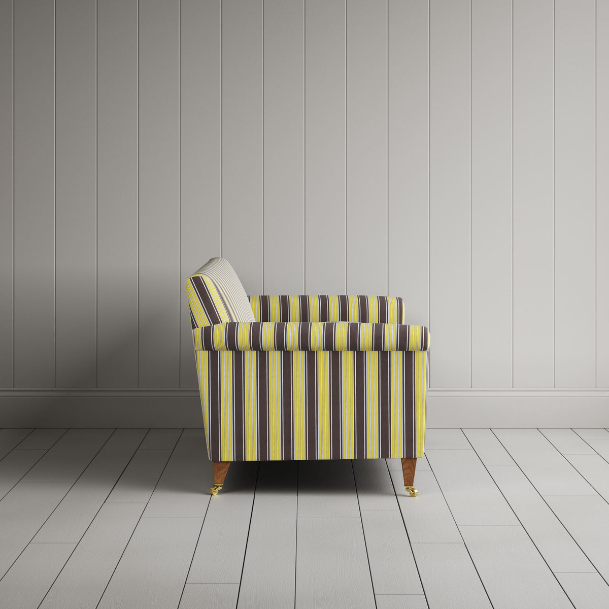 Side View of Idler 2 Seater Sofa in Regatta Cotton, Custard