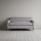 Front View of Idler 2 Seater Sofa in Ticking Cotton, Blue Brown