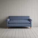 Front View of Idler 2 Seater Sofa in Well Plaid Cotton, Blue Brown