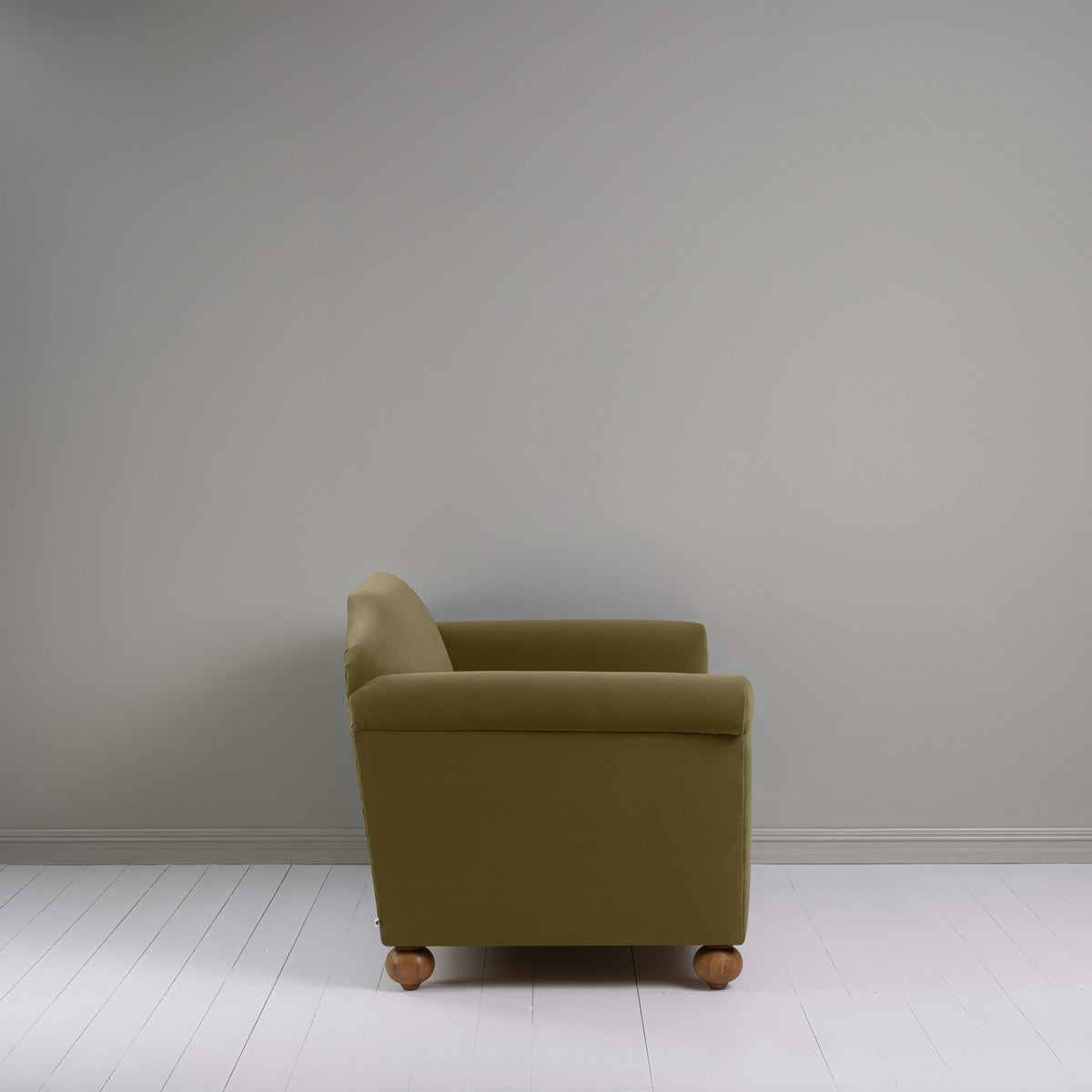 Dolittle 2 Seater Sofa in Intelligent Velvet Sepia Side View - Nicola Harding