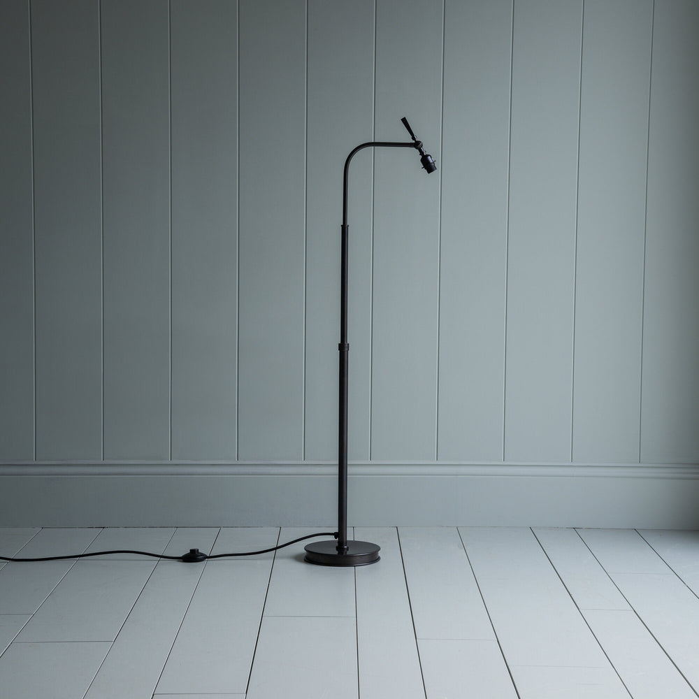 image of To The Point Fixed Height Floor Lamp Base in Waxed Brass