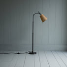 Fixed Height Waxed Base Floor Lamp With lampshade