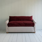 End-of-the-Line - Comfort Zone 3 Seater Sofa in Ticking Blue Brown Frame & Laidback Linen Midnight Seat