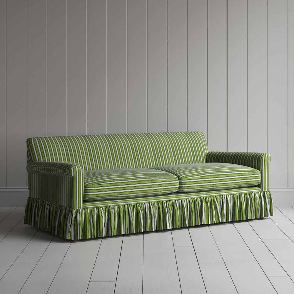  Curtain Call 3 Seater Sofa in Colonnade Cotton, Green and Wine 