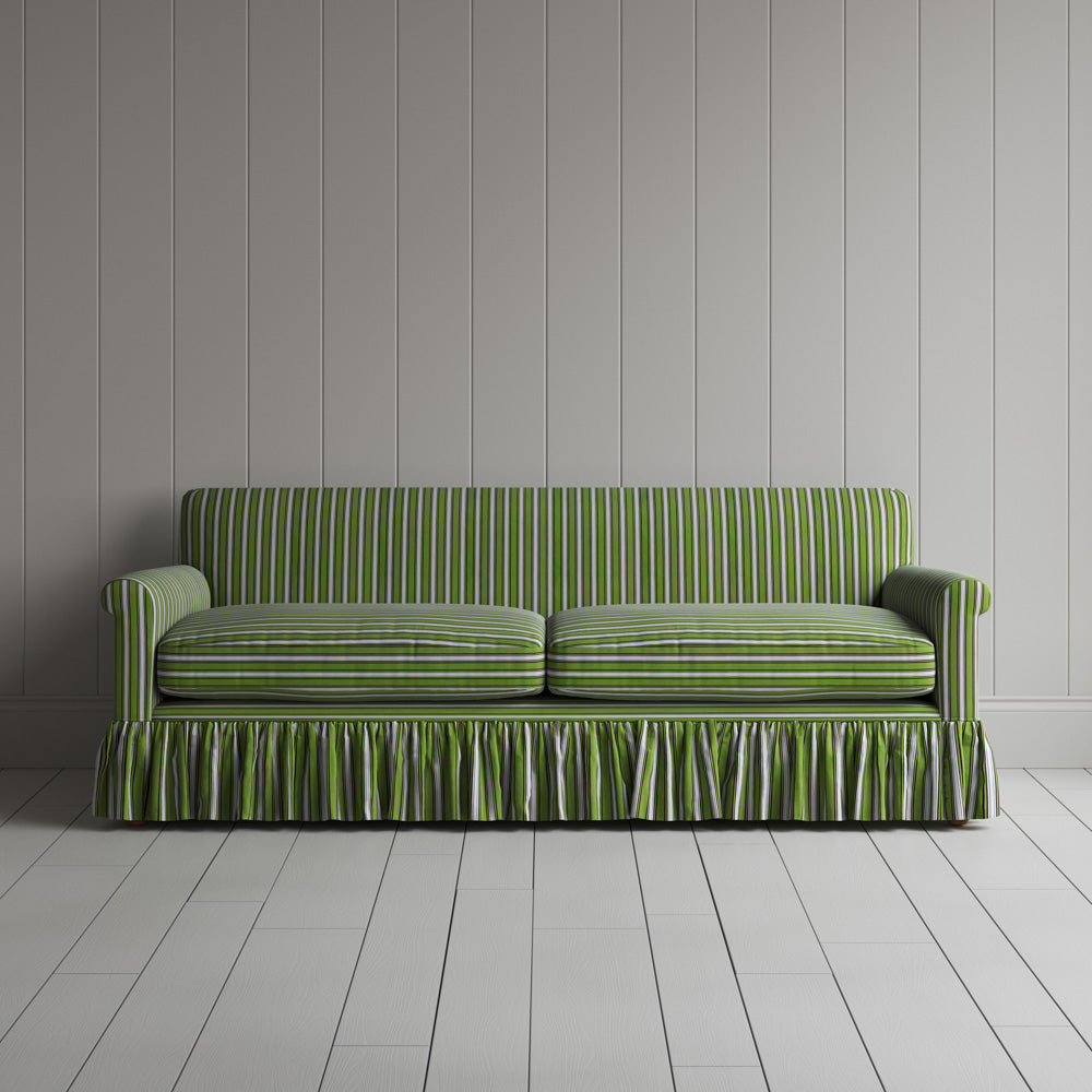 Curtain Call 3 Seater Sofa in Colonnade Cotton, Green and Wine