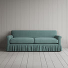 Front View of Curtain Call 3 Seater Sofa in Laidback Linen Cerulean