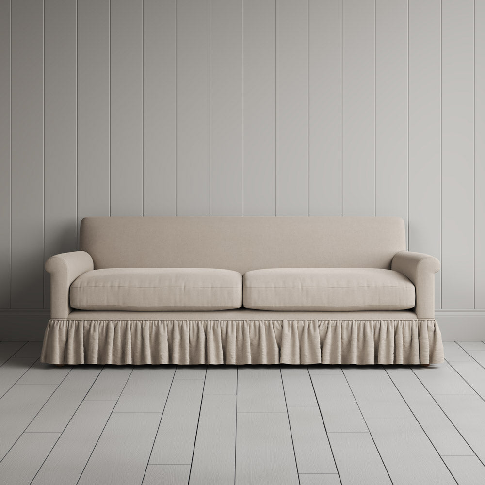  Front View of Curtain Call 3 Seater Sofa in Laidback Linen Dove 