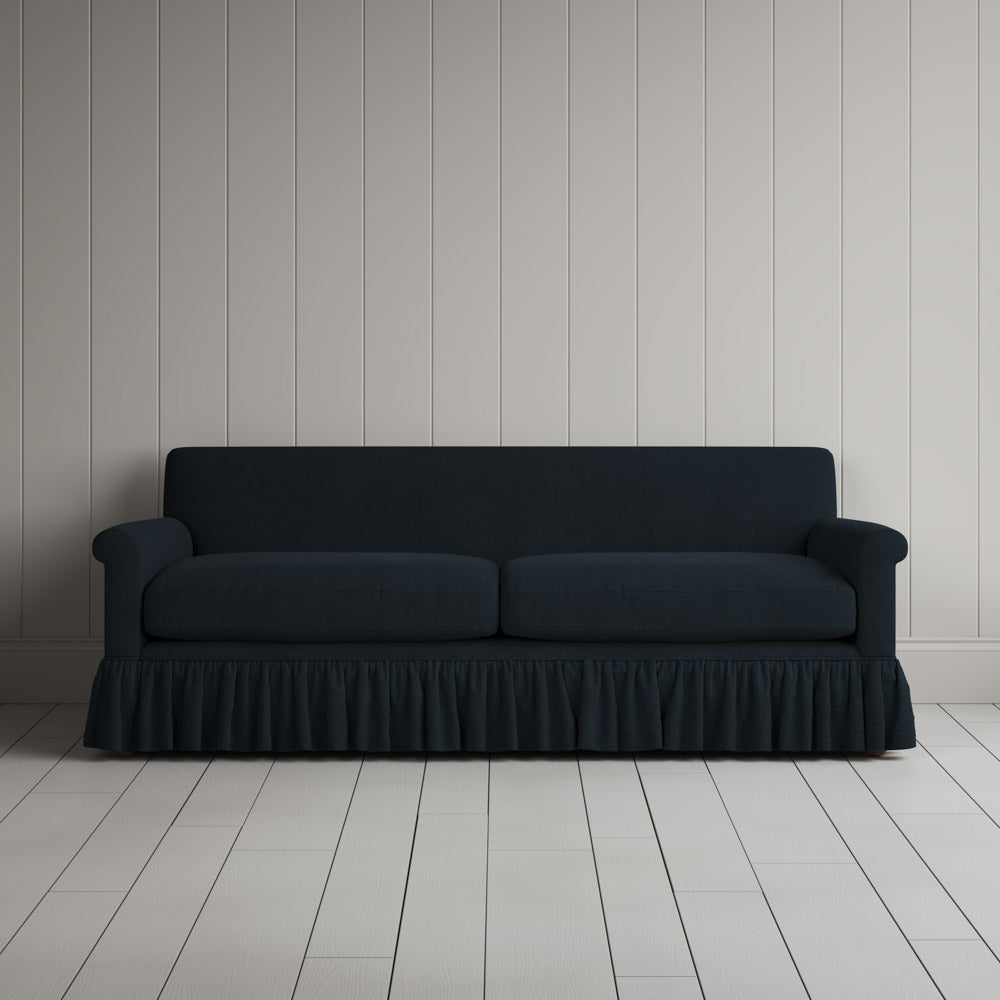  Black 3 Seater Sofa in Laidback Linen 