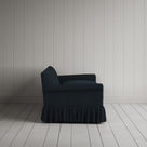 Side View of Black Curtain Call 3 Seater Sofa in Laidback Linen