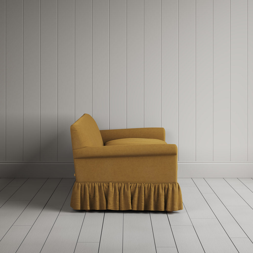 Side View of Curtain Call 3 Seater Sofa in Laidback Linen Ochre 
