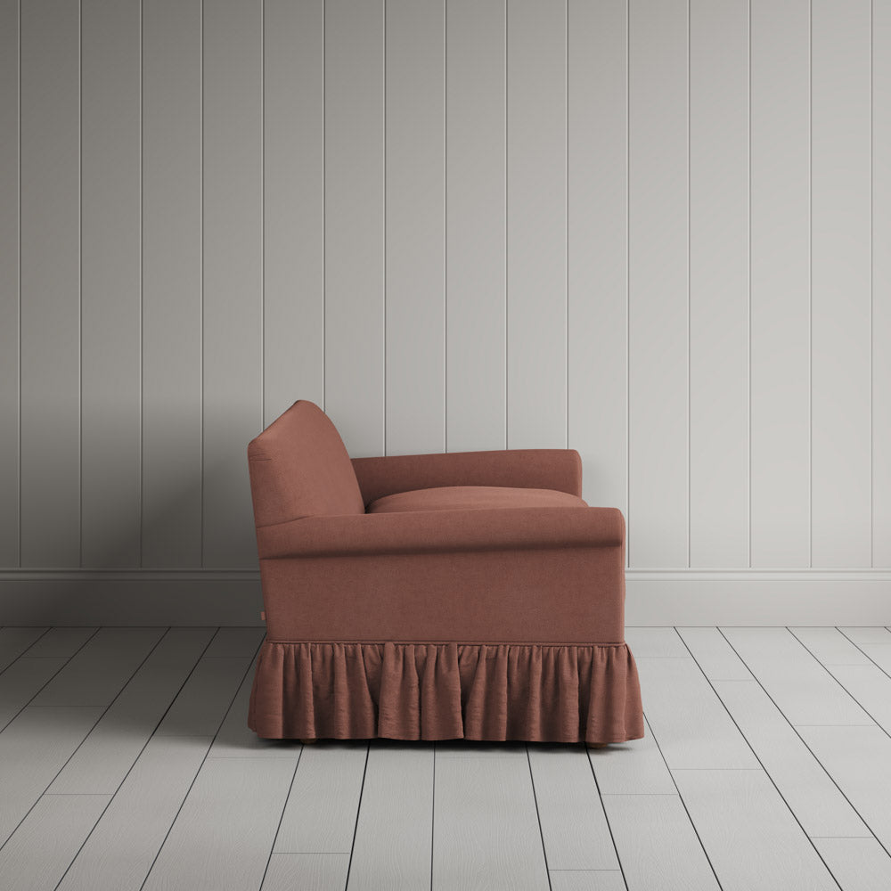  Side View of Curtain Call 3 Seater Sofa in Laidback Linen Sweet Briar 