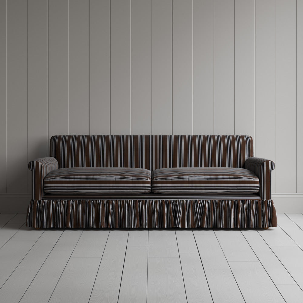 Front View of Curtain Call 3 Seater Sofa in Regatta Cotton, Charcoal