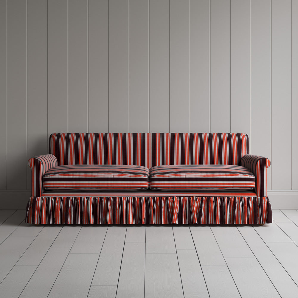  Front View of Curtain Call 3 Seater Sofa in Regatta Cotton, Flame 
