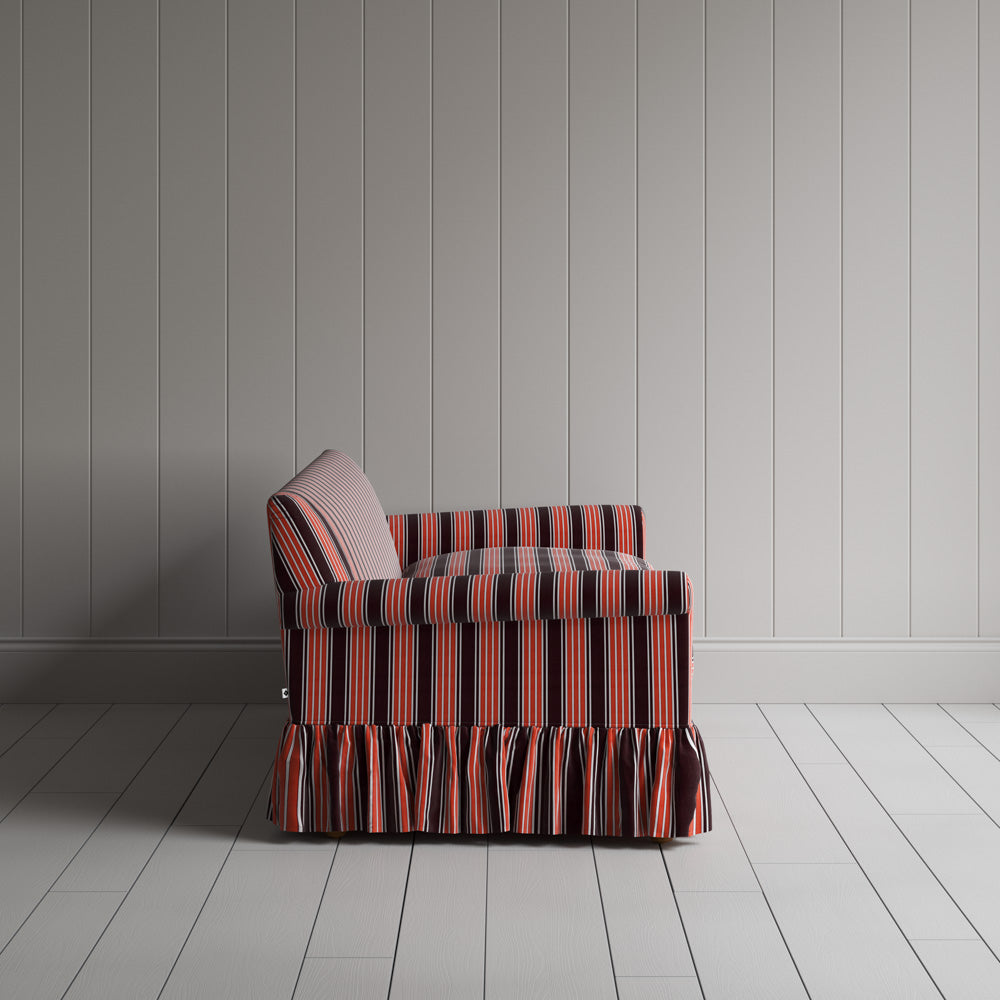 Side View of Curtain Call 3 Seater Sofa in Regatta Cotton, Flame