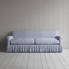 Front View of Curtain Call 3 Seater Sofa in Ticking Cotton, Aqua Brown