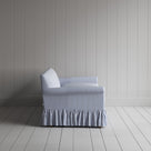Side View of Curtain Call 3 Seater Sofa in Ticking Cotton, Aqua Brown
