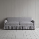 Front View of Curtain Call 3 Seater Sofa in Ticking Cotton, Blue Brown