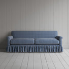 Front View of Curtain Call 3 Seater Sofa in Well Plaid Cotton, Blue Brown