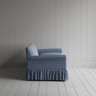 Side View of Curtain Call 3 Seater Sofa in Well Plaid Cotton, Blue Brown
