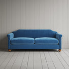 Front Side of Blue 3 seater sofa in Classic Corduroy Harbour Blue