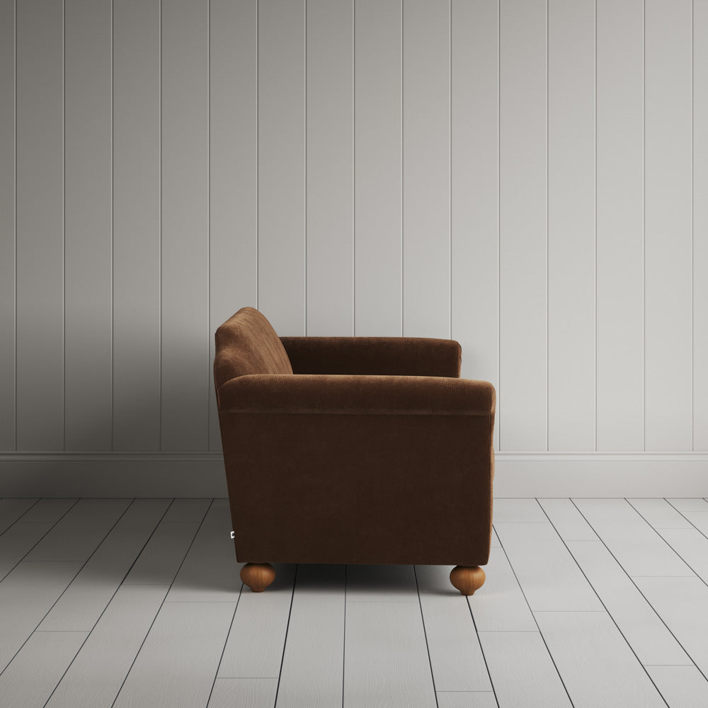  Side profile of the Tobacco corduroy Dolittle sofa - By NiX 