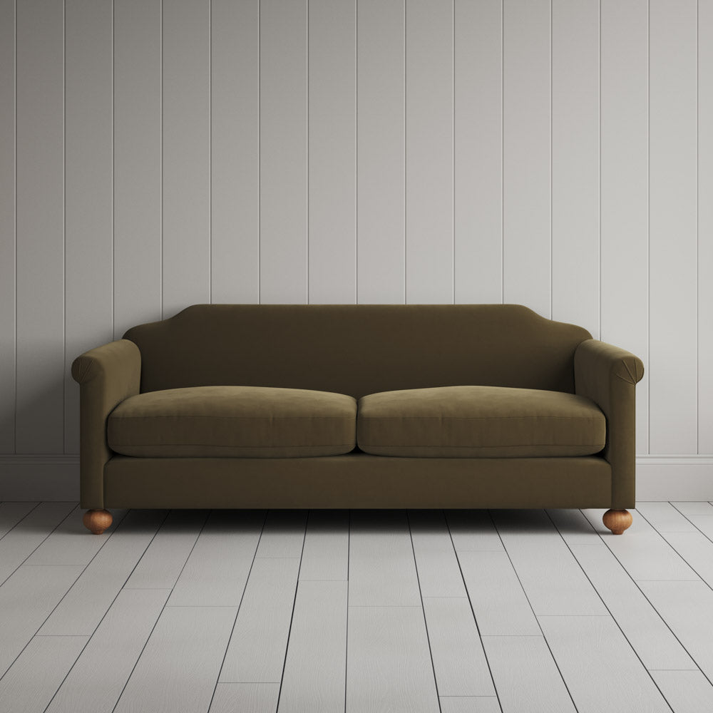 Front View of Dolittle 3 Seater Sofa in Intelligent Velvet Sepia