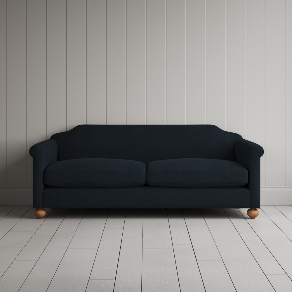  Front View of Dolittle 3 Seater Sofa in Laidback Linen Midnight 