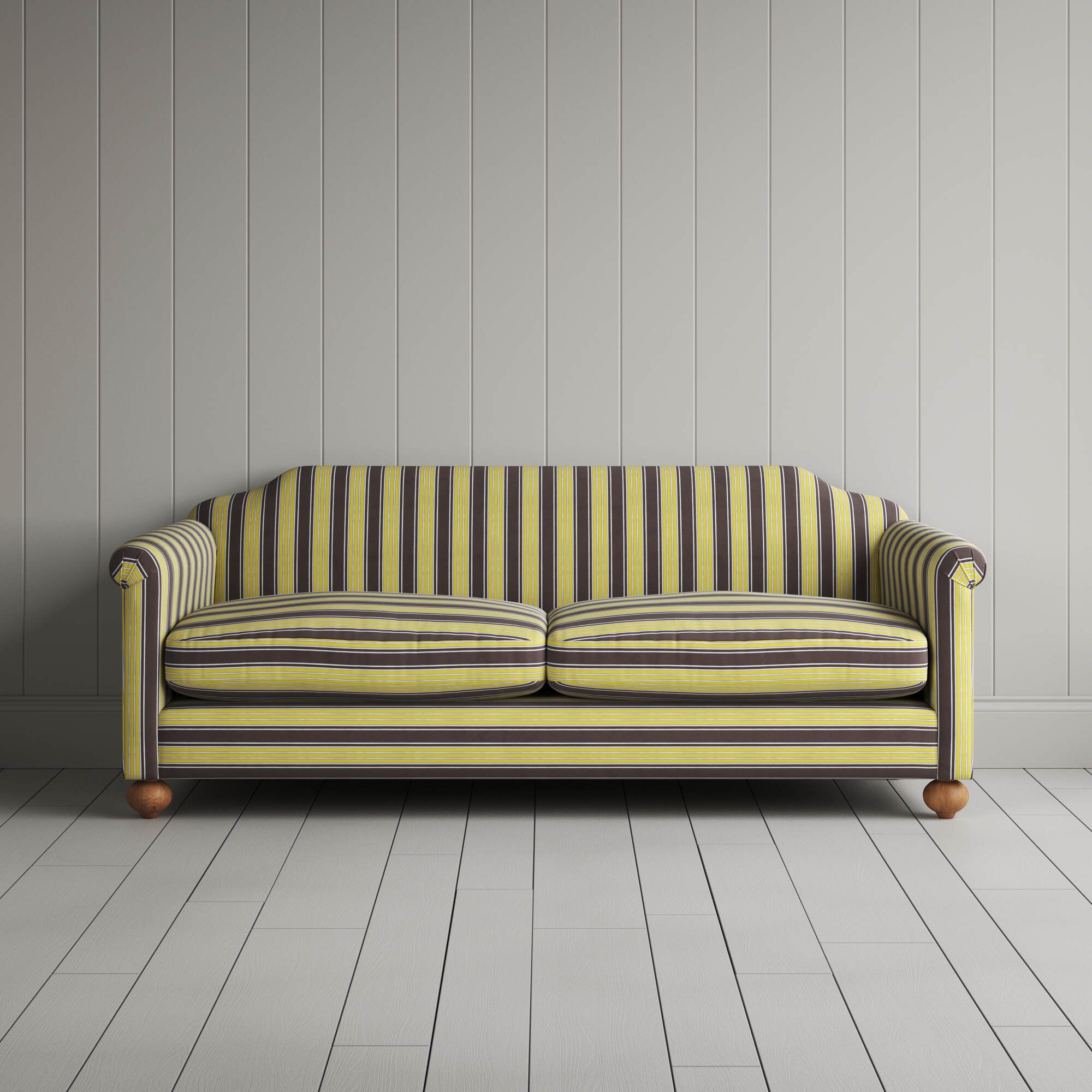  Front View of Dolittle 3 Seater Sofa in Regatta Cotton, Custard 