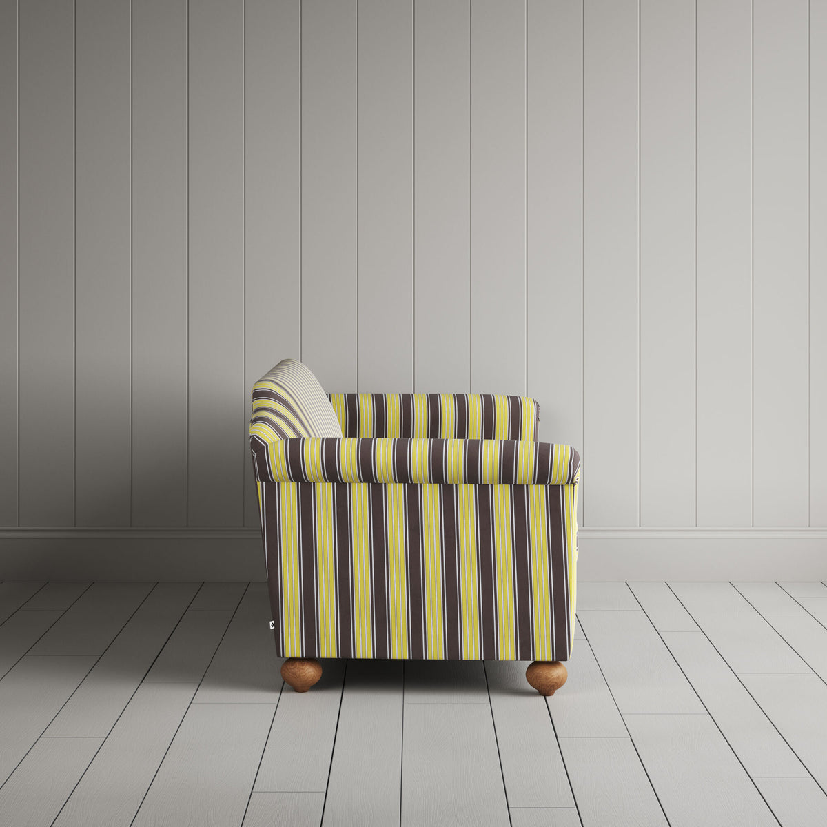 Side View of Dolittle 3 Seater Sofa in Regatta Cotton, Custard