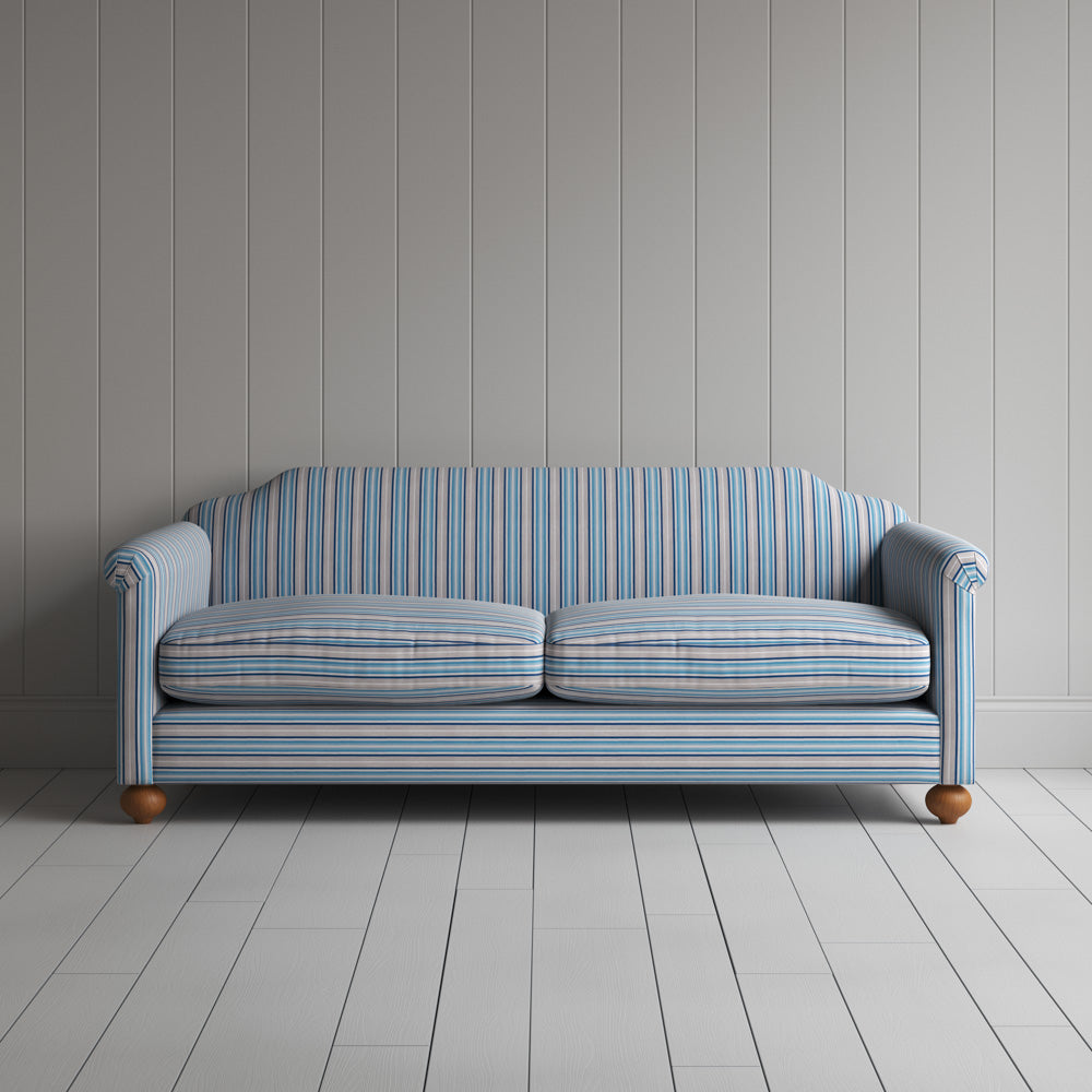  Front view of Dolittle 3 Seater Sofa in Slow Lane Cotton Linen, Blue 