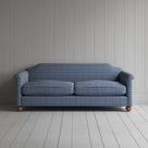 Front View of Dolittle 3 Seater Sofa in Well Plaid Cotton, Blue Brown