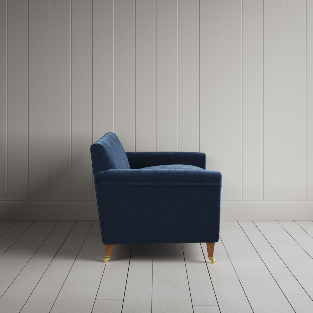  Side Profile of Idler 3 seater sofa in Classic Corduroy Dark Blue 