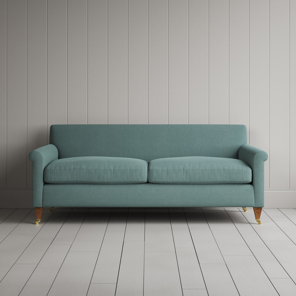  Front view of Idler 3 Seater Sofa in Laidback Linen Cerulean 