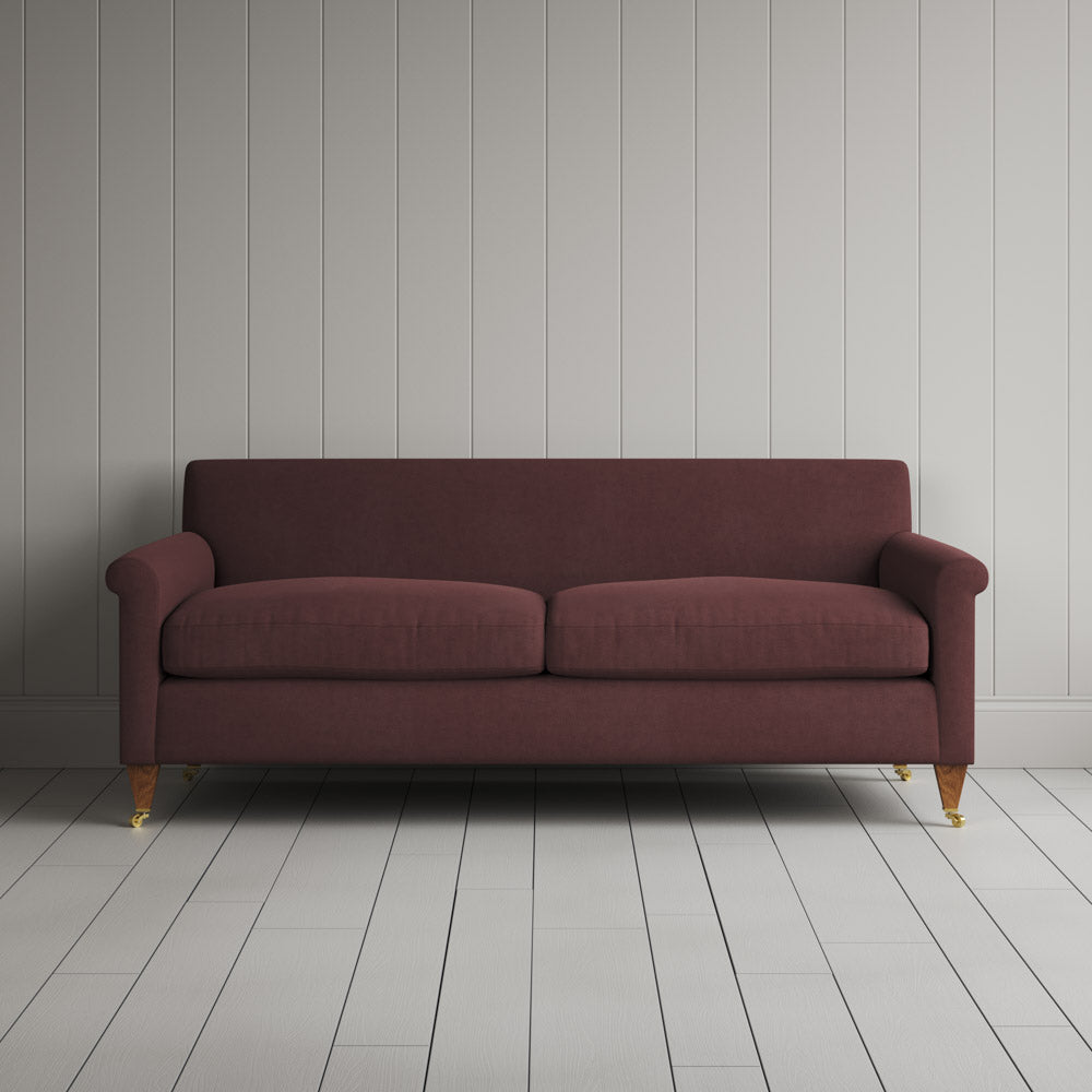  Front view of Idler 3 Seater Sofa in Laidback Linen Damson 