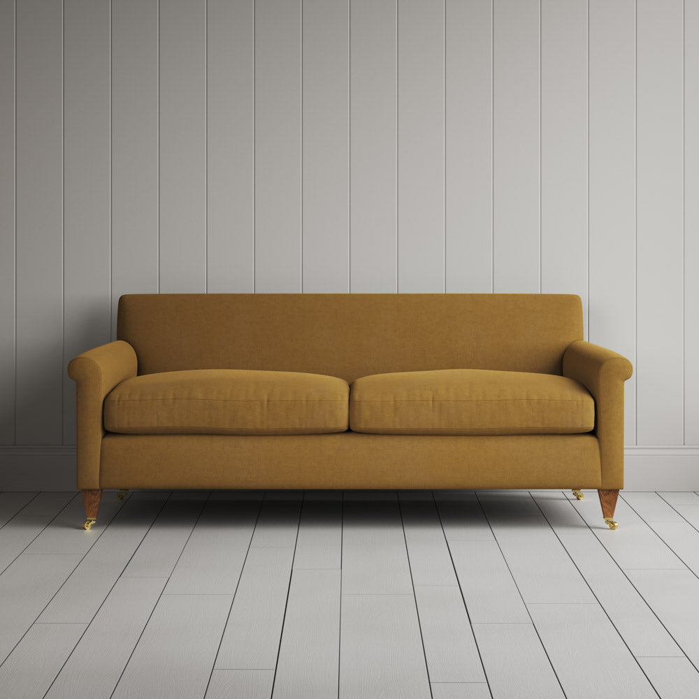 Front view of Idler 3 Seater Sofa in Laidback Linen Ochre
