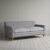 image of Idler 3 Seater Sofa in Regatta Blue Frame and Ticking Blue Brown Seat