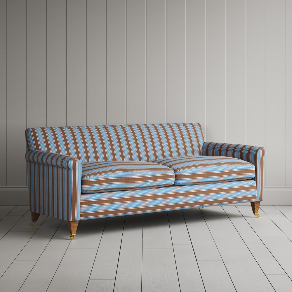  Idler 3 Seater Sofa in Regatta Cotton, Blue 